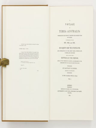 A Voyage to Terra Australis, undertaken for the Purpose of completing the Discovery of that Vast Country .... in the Years 1801, 1802, and 1803