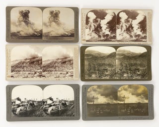 A collection of 96 stereo photographs showing the aftermath of famous disasters: the San Francisco earthquake of 1906; the Messina earthquake of 1908; the Kingston earthquake of 1907; the 1902 eruption of Mount Pelée; and the fire and wreck of the PS 'General Slocum' in 1904