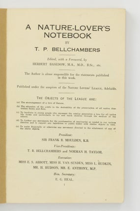 A Nature-Lover's Notebook. Edited, with a Foreword, by Herbert Basedow