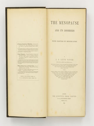 The Menopause and its Disorders (with Chapters on Menstruation)