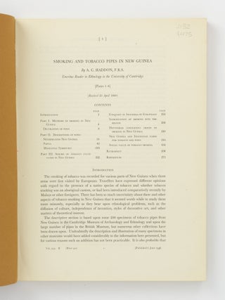 Smoking and Tobacco Pipes in New Guinea
