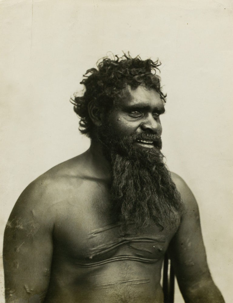 Item #145211 A large portrait photograph of a Central Australian Indigenous man with traditional scarification. Indigenous Australian Portrait, Charles P. SCOTT.