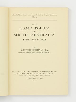 The Land Policy of South Australia, from 1830 to 1842