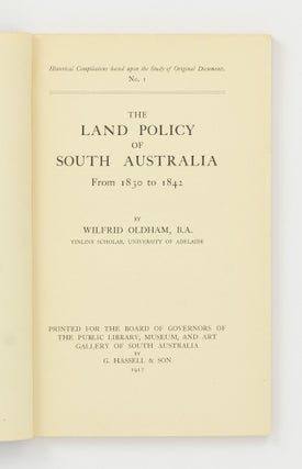 The Land Policy of South Australia, from 1830 to 1842