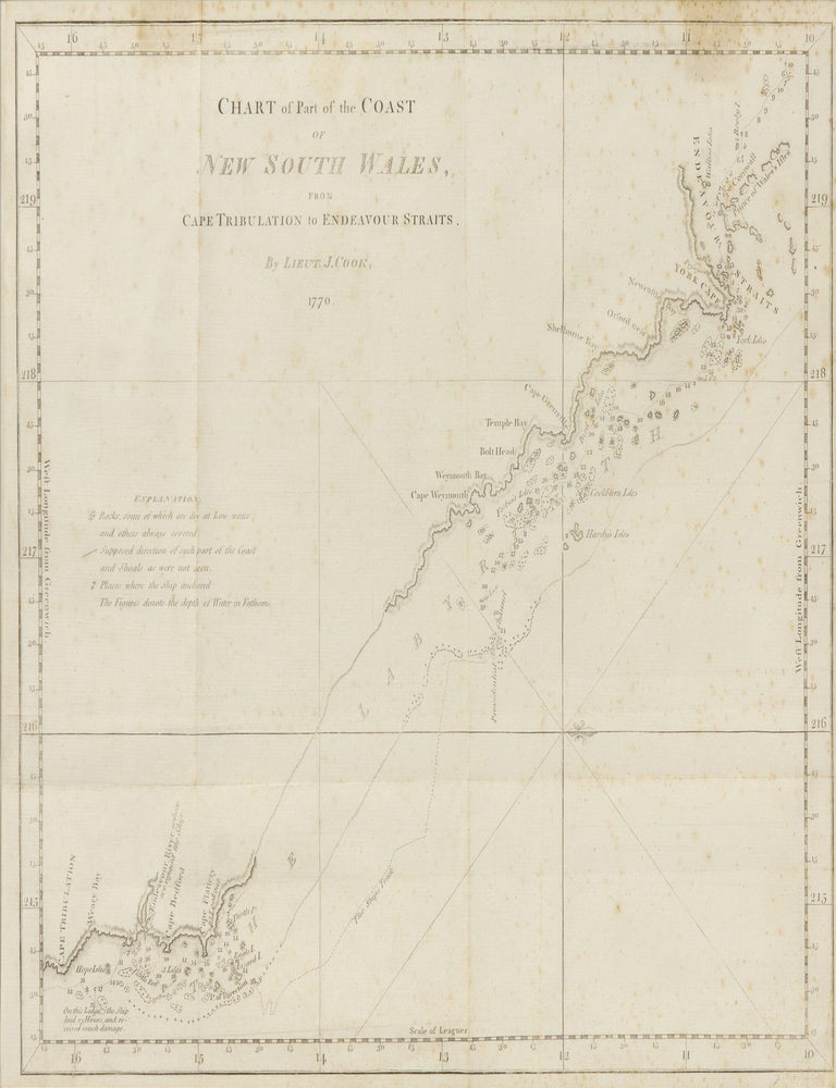 Item #145388 Chart of Part of the Coast of New South Wales, from Cape Tribulation to Endeavour Straits. By Lieut. J. Cook, 1770. James COOK.