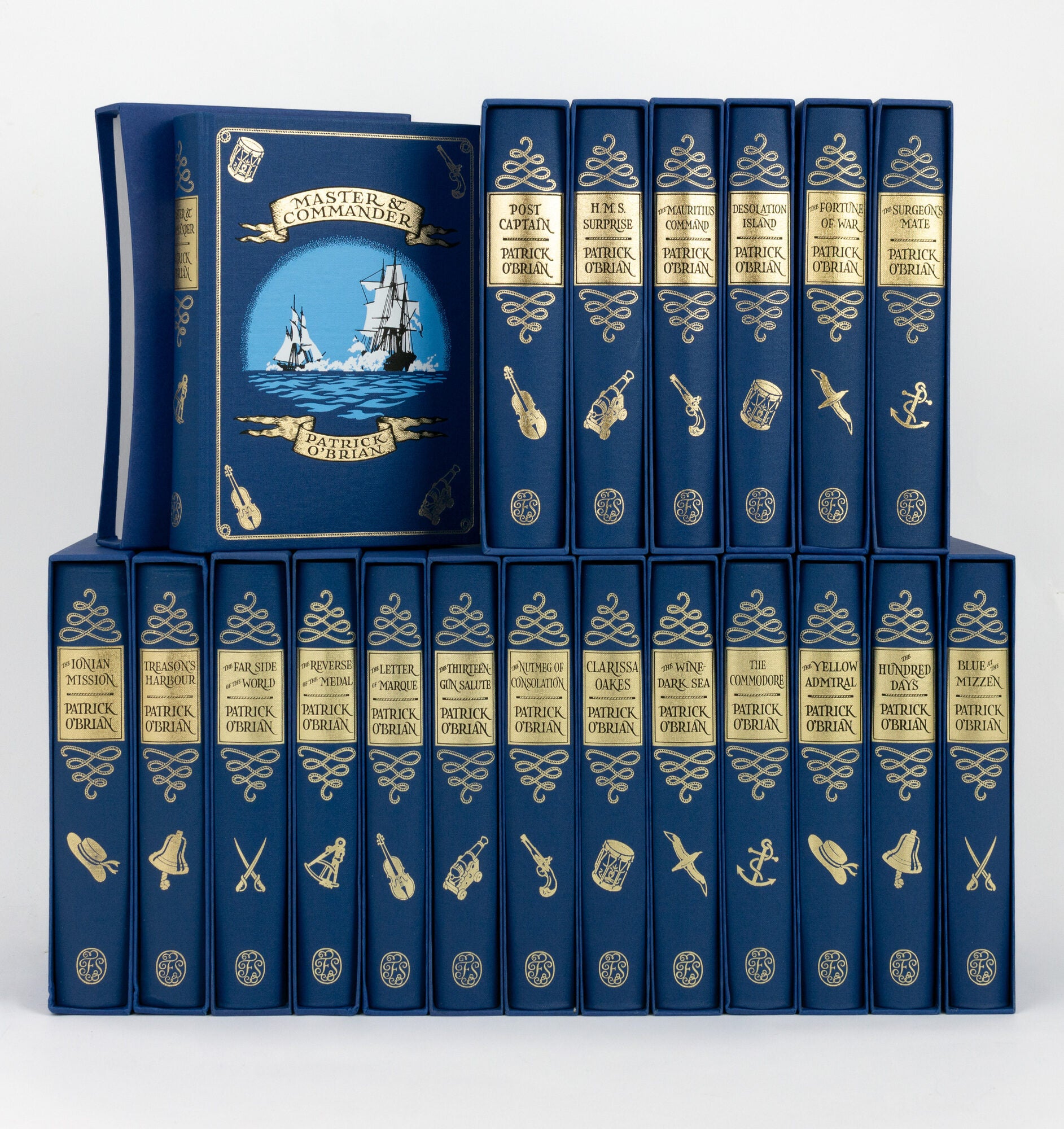The complete Folio Society edition of 20 volumes of the Aubrey