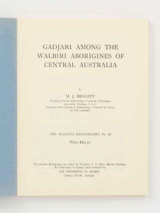 Gadjari among the Walbiri Aborigines of Central Australia
