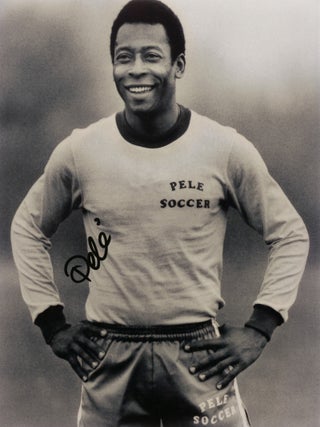 Item #145830 A large-format signed photographic portrait of Pel&eacute; (1940-2022, Brazilian...