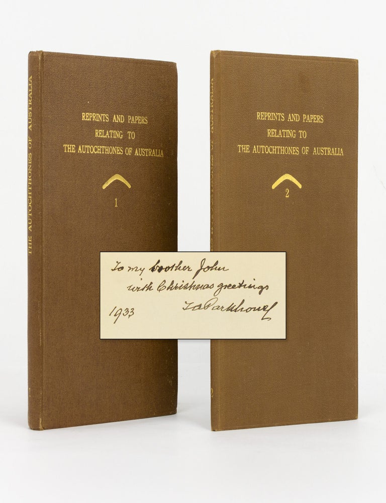 Item #145840 Reprints and Papers relating to the Autochthones of Australia. Thomas Anstey PARKHOUSE.