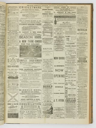 The South Australian Advertiser. Volume XXVIII, Number 8384, Tuesday 1 September 1885 to Volume XXVIII, Number 8436, Saturday 31 October 1885