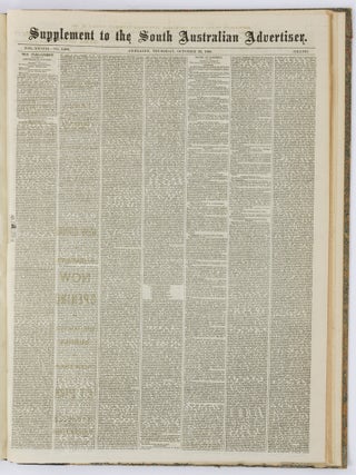 The South Australian Advertiser. Volume XXVIII, Number 8384, Tuesday 1 September 1885 to Volume XXVIII, Number 8436, Saturday 31 October 1885