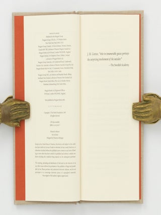 Lecture and Speech of Acceptance upon the Award of the Nobel Prize in Literature, delivered in Stockholm in December 2003 [The Nobel Lecture in Literature, 2003 (cover title)]