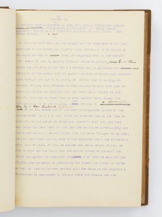 Pioneering. The Life & Work of the Hon. R.M. Collins MLC [typescript with manuscript corrections and addenda]