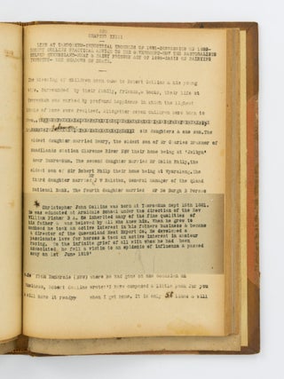 Pioneering. The Life & Work of the Hon. R.M. Collins MLC [typescript with manuscript corrections and addenda]