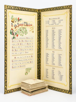 Item #146485 A two-panel hand-painted illuminated address presented to Joseph T. Hollow on the...