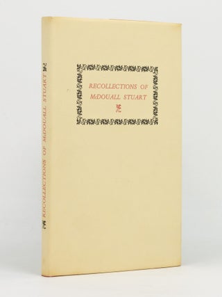 Item #146489 Recollections of McDouall Stuart. John McDouall STUART, W. P AULD