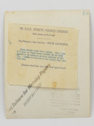A group of ten photographs from Sir Douglas Mawson's British, Australian and New Zealand Antarctic Research Expedition (BANZARE), 1929-1931