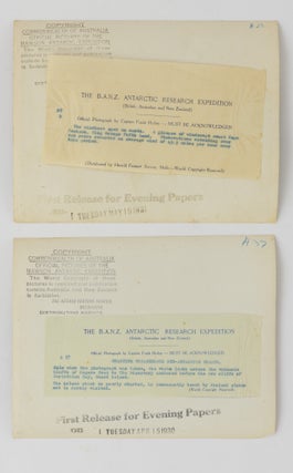 A group of ten photographs from Sir Douglas Mawson's British, Australian and New Zealand Antarctic Research Expedition (BANZARE), 1929-1931