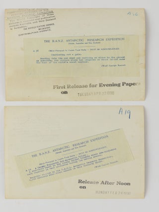 A group of ten photographs from Sir Douglas Mawson's British, Australian and New Zealand Antarctic Research Expedition (BANZARE), 1929-1931