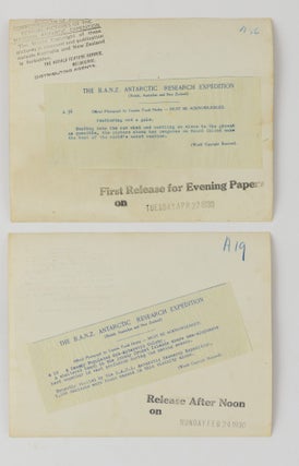 A group of ten photographs from Sir Douglas Mawson's British, Australian and New Zealand Antarctic Research Expedition (BANZARE), 1929-1931