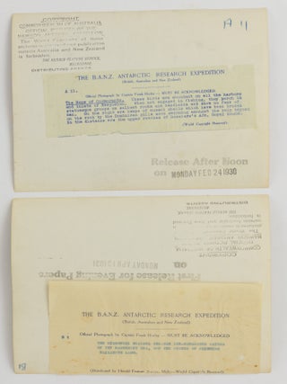 A group of ten photographs from Sir Douglas Mawson's British, Australian and New Zealand Antarctic Research Expedition (BANZARE), 1929-1931