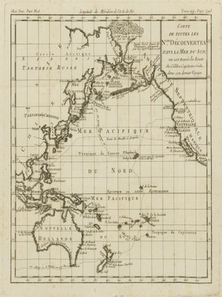 Item #146757 Carte de Toutes les Nles. D&eacute;couvertes dans la Mer du Sud, o&ugrave; est trac&eacute;e la Route...