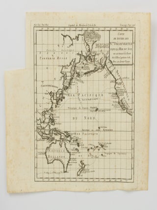 Carte de Toutes les Nles. D&eacute;couvertes dans la Mer du Sud, o&ugrave; est trac&eacute;e la Route du C&eacute;l&egrave;bre Capitaine Cook, dans son dernier Voyage