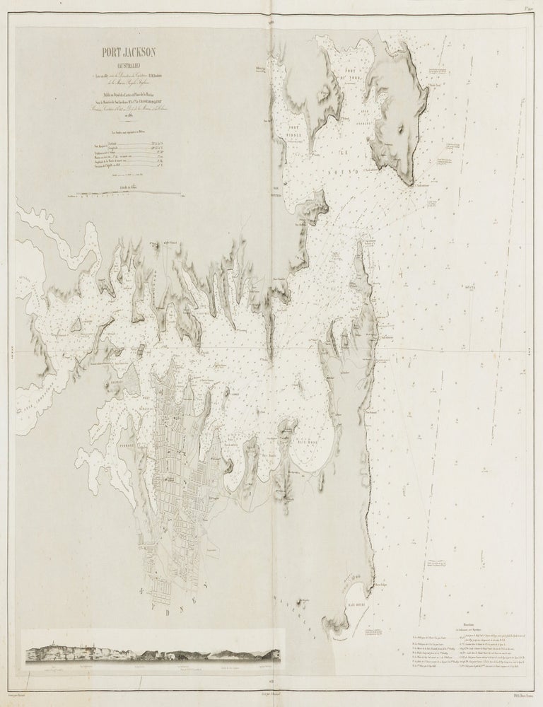 Item #146769 Port Jackson (Australie). Lev&eacute; en 1857, sous la Direction du Capitaine H.M. Denham de la Marine Royale Anglaise. Sydney Harbour, Henry Mangles DENHAM, D&eacute;p&ocirc;t de la Marine.
