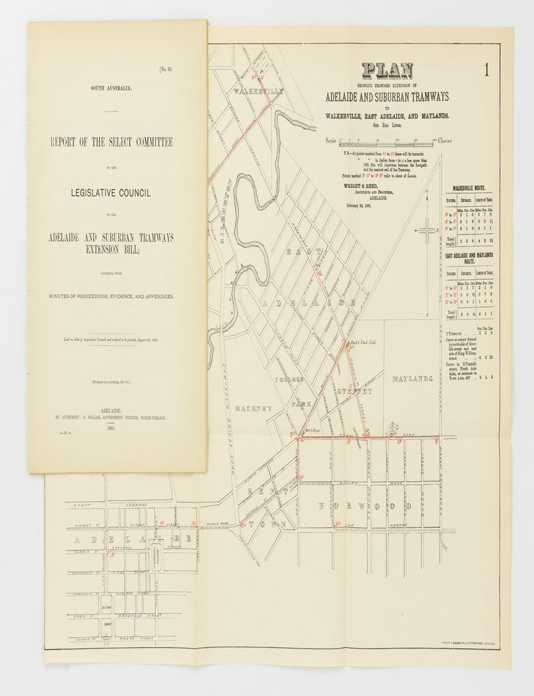 Item #146805 Report of the Select Committee of the Legislative Council on the Adelaide and Suburban Tramways Extension Bill. Adelaide, Suburban Tramways.