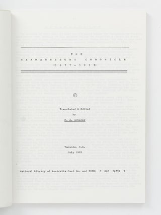 The Hermannsburg Chronicle (1877-1933)
