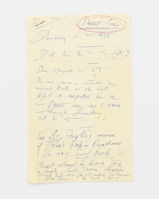 A group of documents and books relating to the case of Rupert Maxwell (Max) Stuart, including a very rare autograph note signed by Stuart himself
