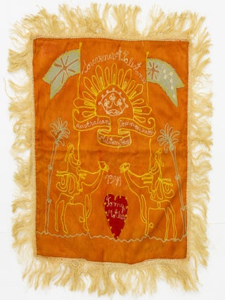 Seven embroidered silk cushion covers collected by Australian soldiers on active service during the Second World War