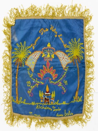 Seven embroidered silk cushion covers collected by Australian soldiers on active service during the Second World War