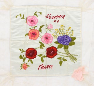 Seven embroidered silk cushion covers collected by Australian soldiers on active service during the Second World War