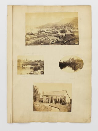 A large four-panel photographic panorama of Dunedin, Otago, New Zealand
