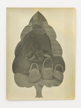 Item #146970 A vintage portrait photograph of Jenny Holmes, a Ngarrindjeri woman, weaving baskets...
