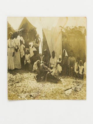 Item #146980 A vintage photograph of a group of about 20 Ngarrindjeri people in front of...