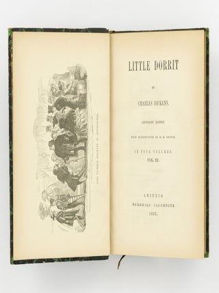Seventeen volumes of Dickens' works, each with an elaborate illuminated bookplate for Charlotte Louise Burckhardt (1862-1892), the model for John Singer Sargent's famous portrait 'Lady with the Rose'