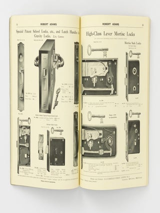 Robert Adams (Sidney J. Adams). Engineers and Brassfounders, Patentees and Manufacturers of Victor Door Springs and Hinges, Ventilating Gearing and Fanlight Openers, Panic Bolts and Fire Escape Apparatus .... [cover title]