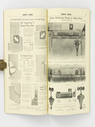 Robert Adams (Sidney J. Adams). Engineers and Brassfounders, Patentees and Manufacturers of Victor Door Springs and Hinges, Ventilating Gearing and Fanlight Openers, Panic Bolts and Fire Escape Apparatus .... [cover title]