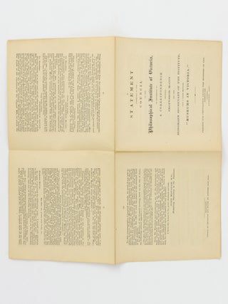 A Statement submitted to the Council of the Philosophical Institute of Victoria, in Reference to a Correspondence between Professor McCoy and the Honorary Secretary of the Institute, upon a Paper entitled 'Museums in Victoria'