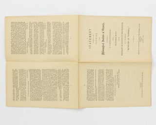 A Statement submitted to the Council of the Philosophical Institute of Victoria, in Reference to a Correspondence between Professor McCoy and the Honorary Secretary of the Institute, upon a Paper entitled 'Museums in Victoria'