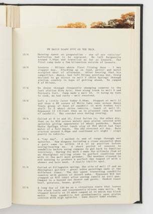 A bound volume of personal journals and photographs relating to a trip along the famous Canning Stock Route from Wiluna to Hall's Creek in June and July 1981