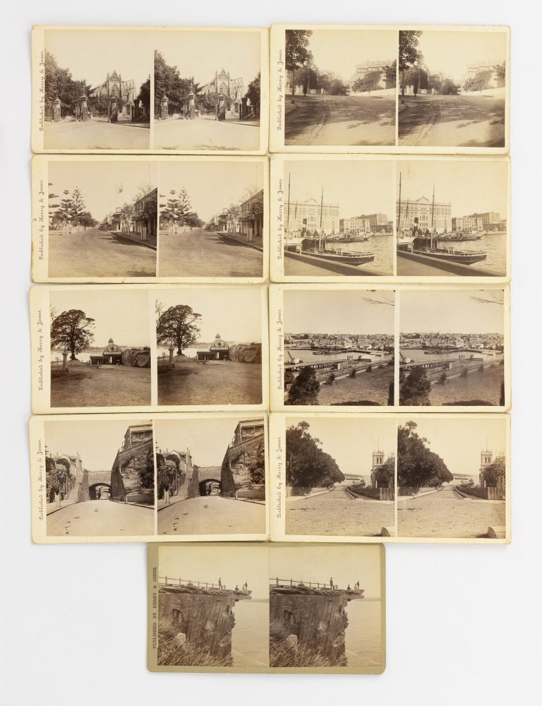Item #147311 A group of nine stereographs of Sydney from the 'Peeps in Sunny New South Wales Stereoscopic Series' issued by Kerry and Jones. Sydney, Charles KERRY, C H. JONES.