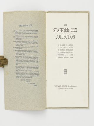The Stafford Cox Collection. To be sold by Auction at the Gallery Rooms of Theodore Bruce & Co...