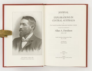 Journal of Explorations in Central Australia, by The Central Australian Exploration Syndicate .... 1898 to 1900