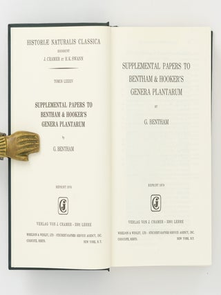 Supplemental Papers to Bentham & Hooker's 'Genera Plantarum'