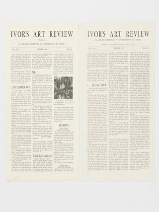 Ivor's Art Review... An Adelaide Commentary on Contemporary Art Affairs. Volume 1, Number 2, December 1956 to Volume 4, Number 6, April 1960 (the last issue) [40 issues, lacking only the first and third numbers from the complete run]