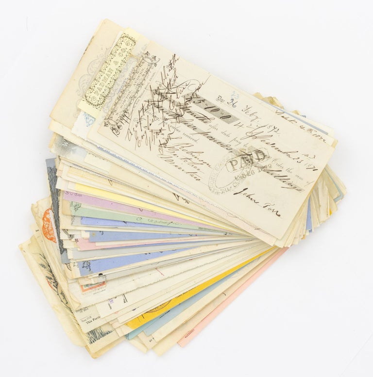 Item #17344 Approximately 160 attractively printed nineteenth century South Australian promissory notes, with relevant particulars completed in ink, are offered as a collection. Promissory Notes.