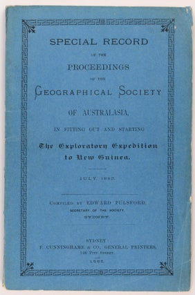 Item #17715 Special Record of the Proceedings of the Geographical Society of Australasia, in...